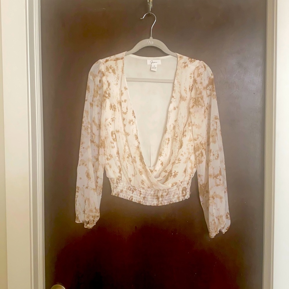 Super cute white and gold small blouse